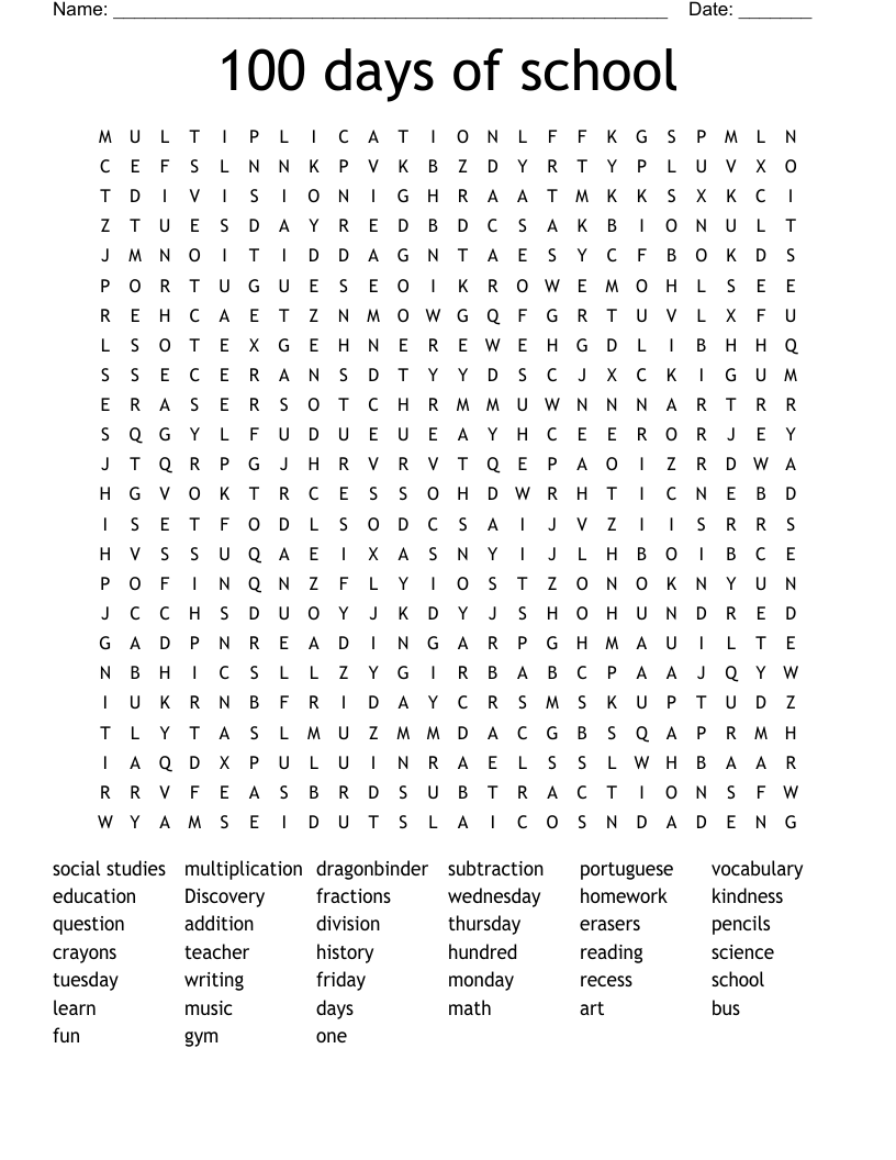 100 Word Word Search Printable 100 Word Word Search Printable