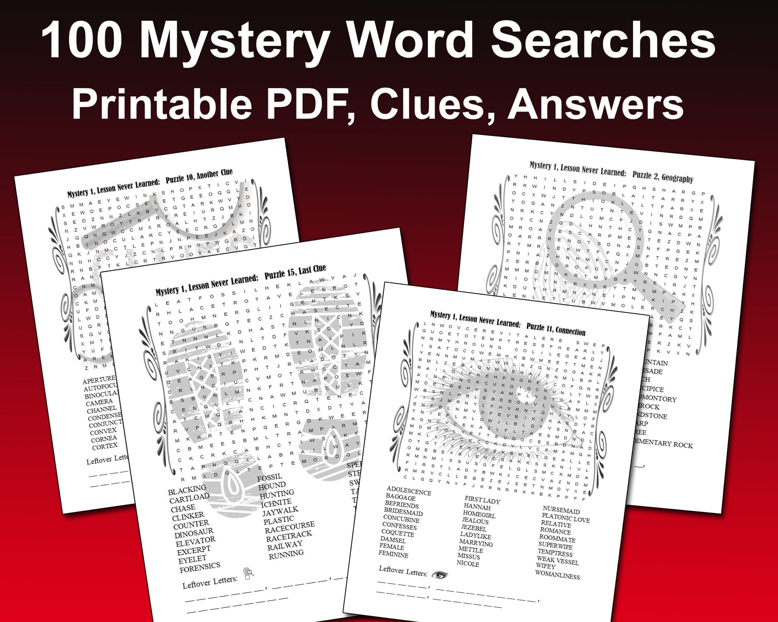 100 Printable Word Search Puzzles Adults Teens Mystery Themed Hidden Clues Instant Download Etsy Canada 100 Printable Word Search Puzzles Adults Teens Mystery Themed Hidden Clues Instant Download Etsy Canada