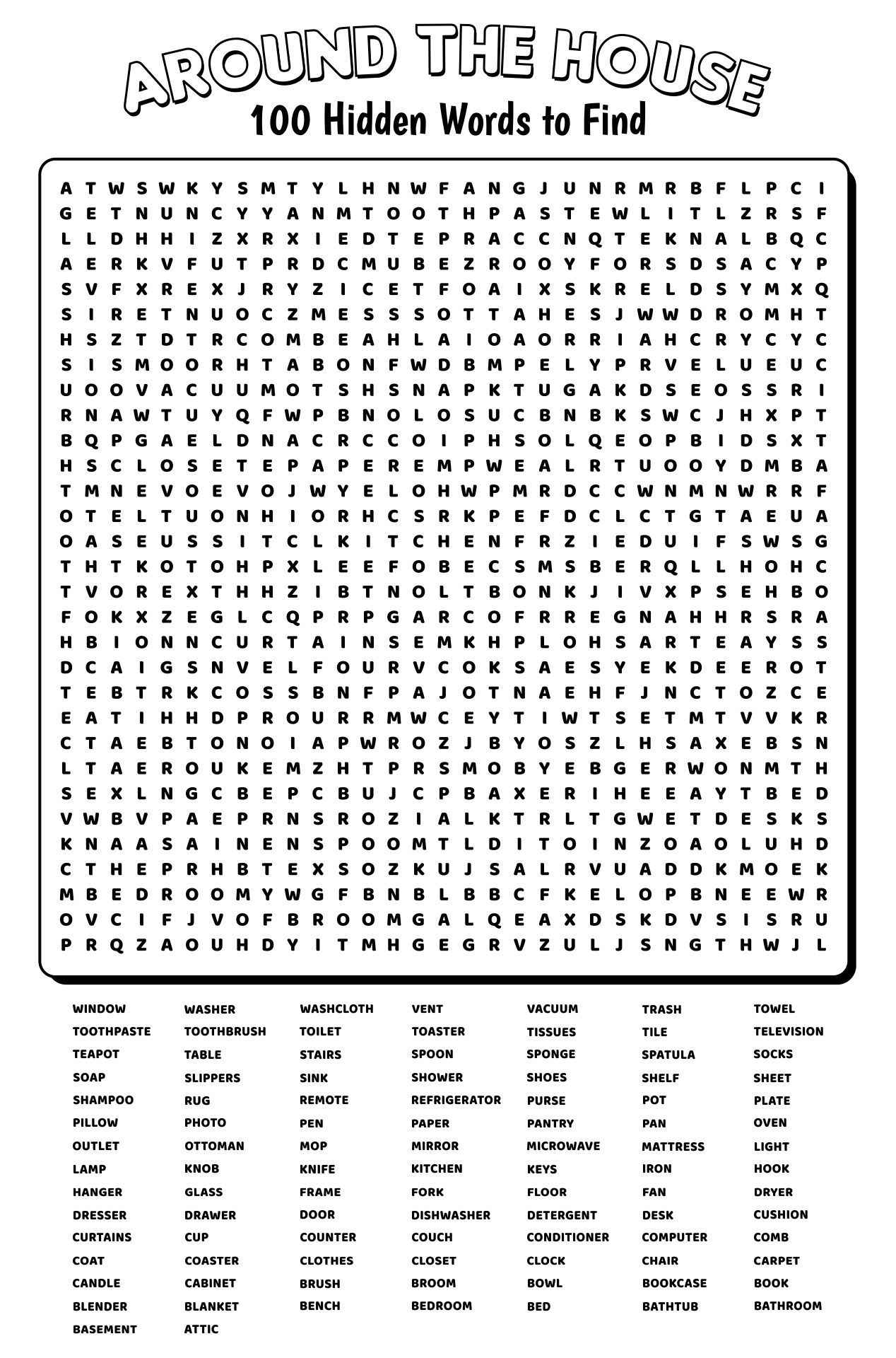 100 Word Printable Word Searches Large Print 100 Word Printable Word Searches Large Print
