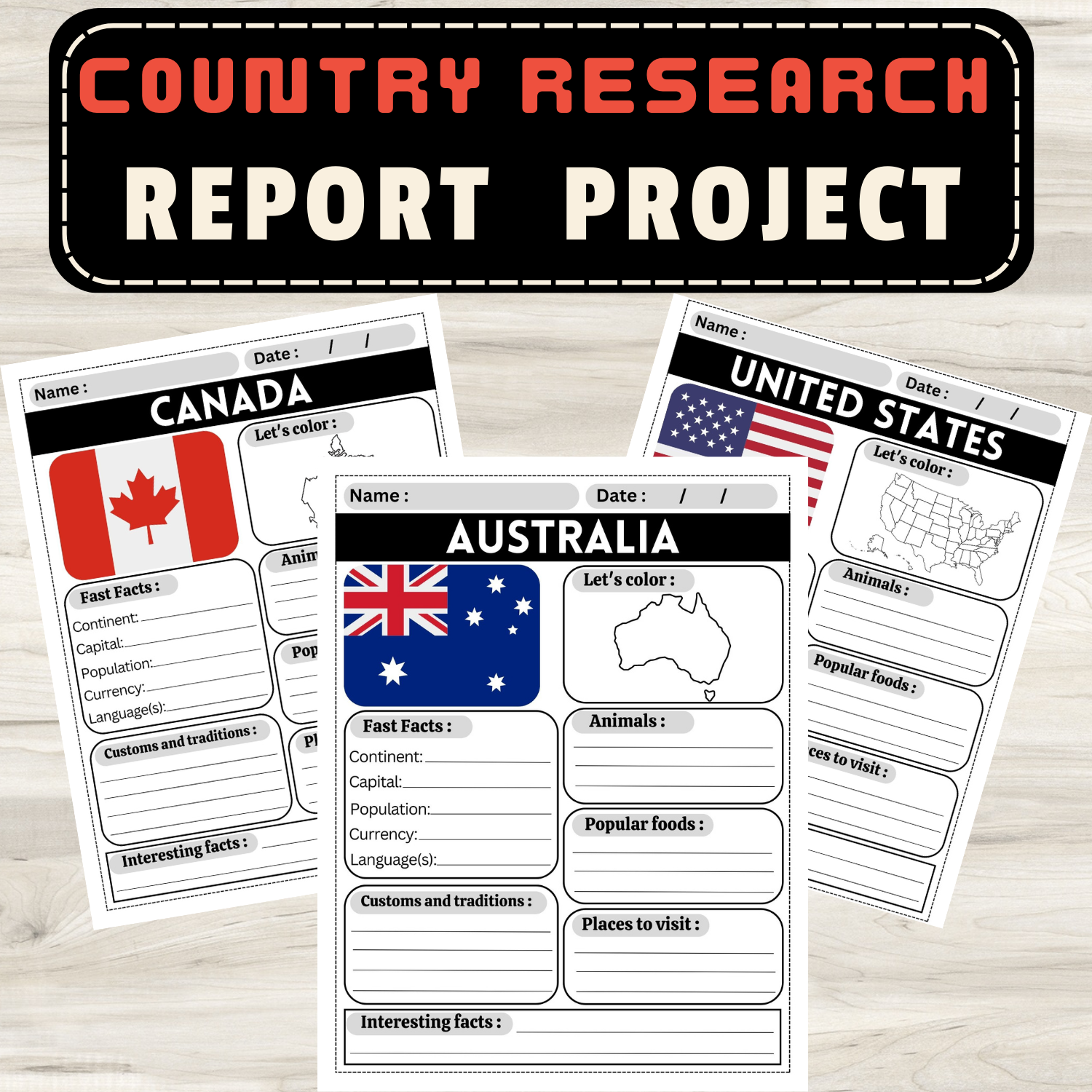 111 Country Research Report Template Project World Geography Made By Teachers