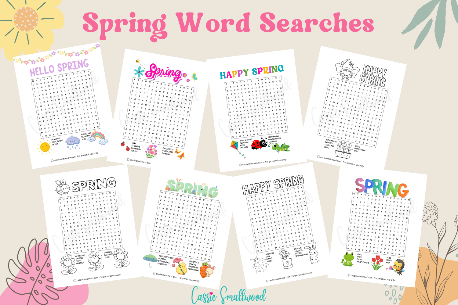 13 Cute Spring Word Search Puzzles Free Printable Cassie Smallwood 13 Cute Spring Word Search Puzzles Free Printable Cassie Smallwood