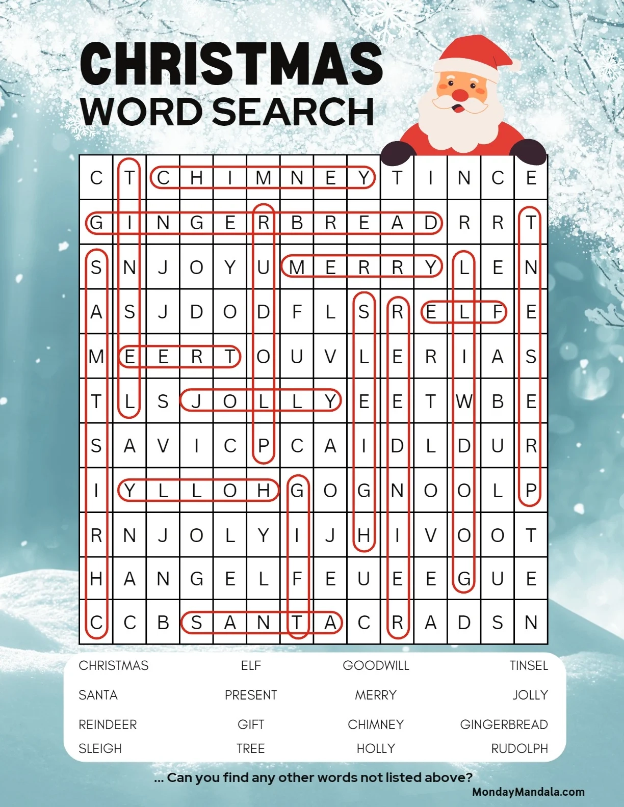 Word Search Printable Christmas Hard Word Search Printable Christmas Hard