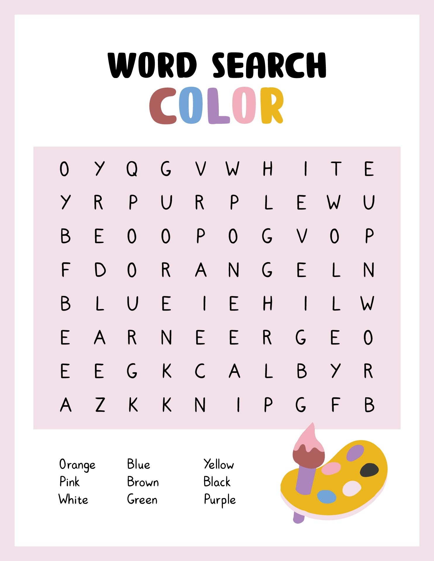Word Search Printable For Kids 1st Grade Word Search Printable For Kids 1st Grade