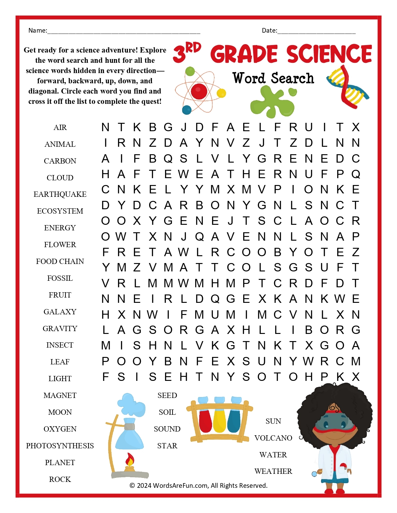 Word Search Printable For Kids 3rd Grade Word Search Printable For Kids 3rd Grade