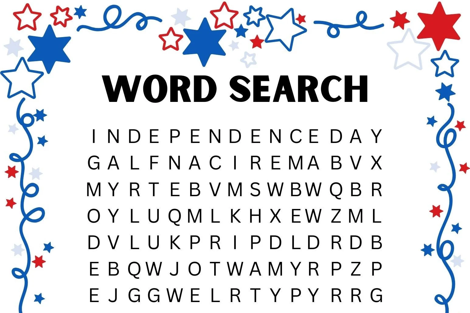 4th Of July Word Search Puzzle instant Download Etsy 4th Of July Word Search Puzzle instant Download Etsy