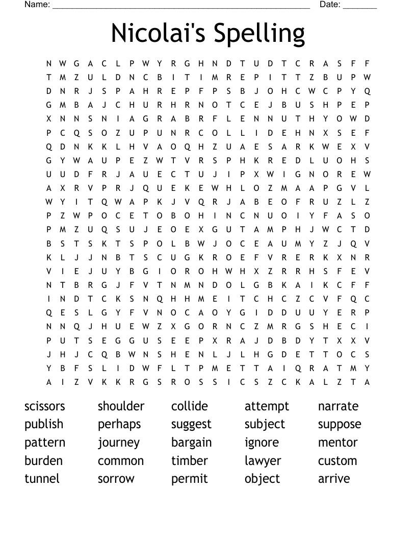 5th Grade Vocabulary Word Search WordMint
