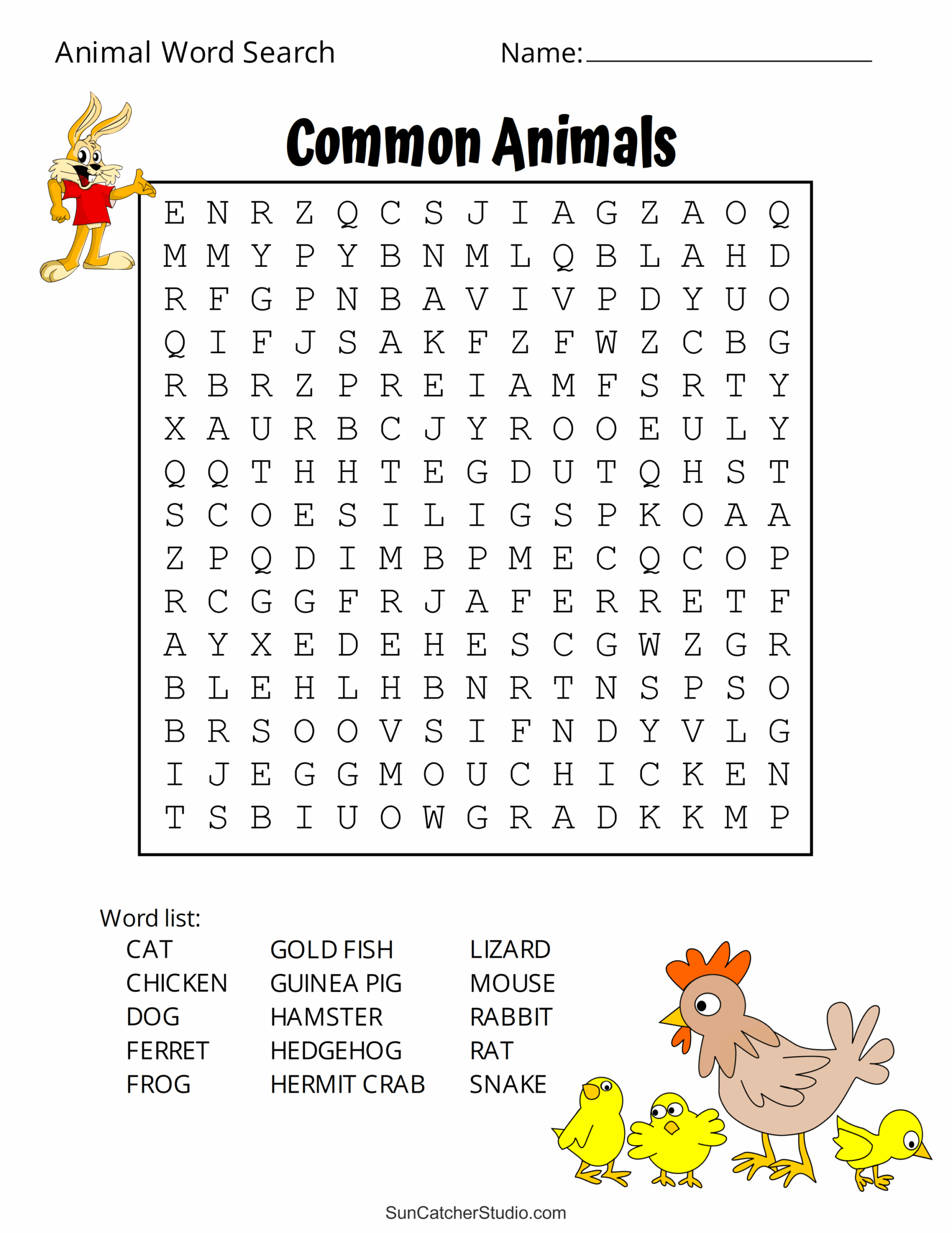 Animal Word Search Free Printable Dog Pet Dinosaur Puzzles Animal Word Search Free Printable Dog Pet Dinosaur Puzzles