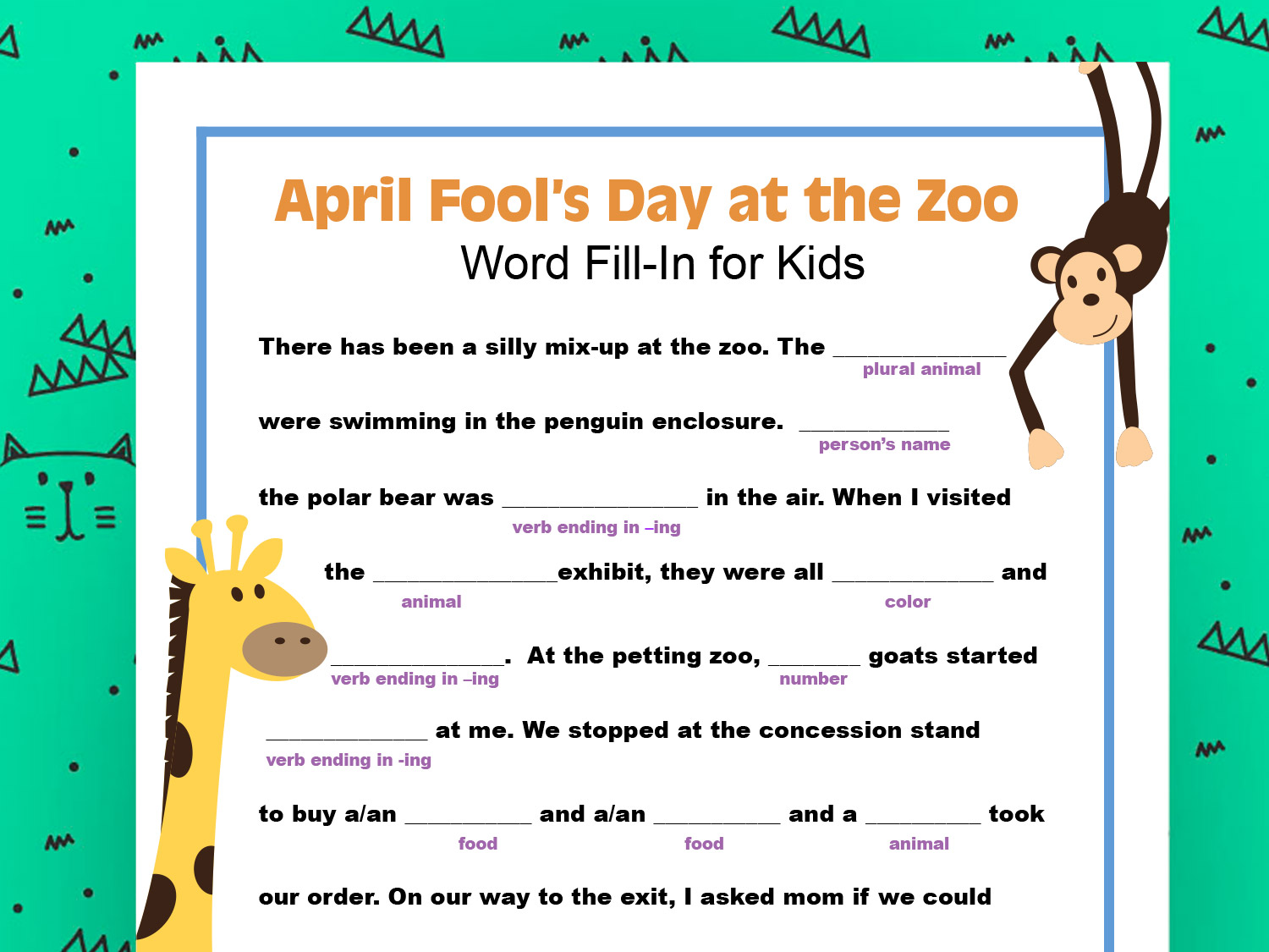 April Fools Day Printable April Fools Day Printable