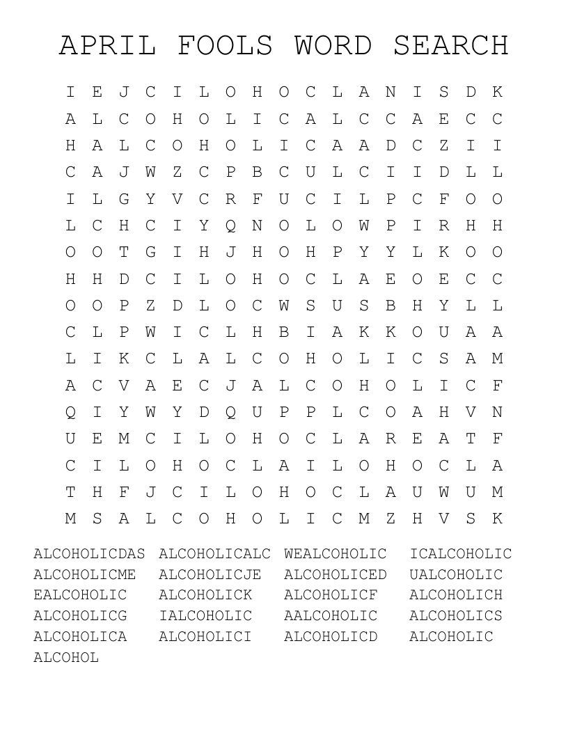 APRIL FOOLS WORD SEARCH WordMint APRIL FOOLS WORD SEARCH WordMint