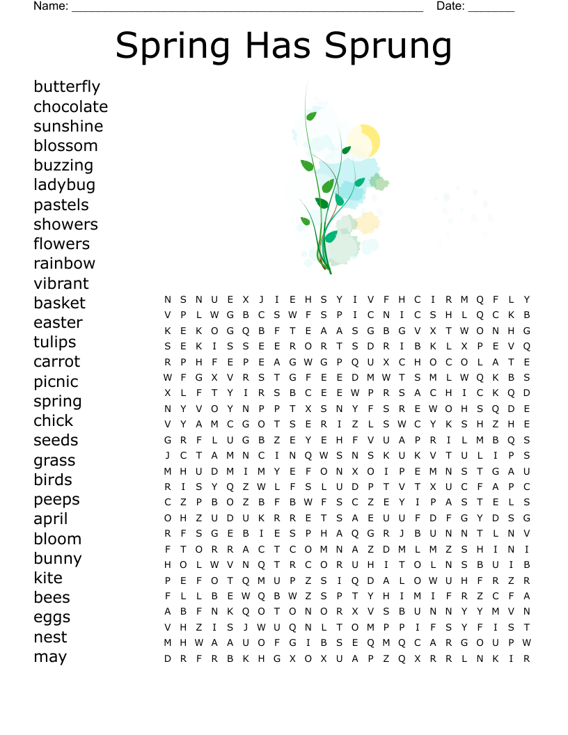 April Showers Word Search WordMint April Showers Word Search WordMint