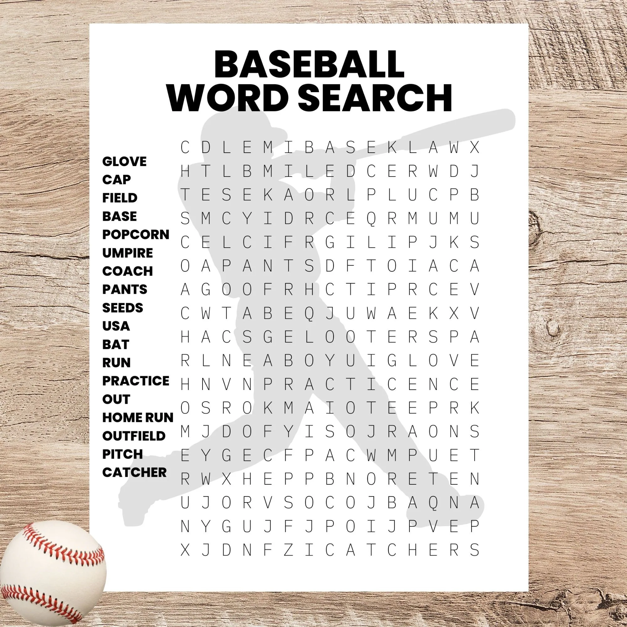 Baseball Word Search Printable Pdf Baseball Word Search Printable Pdf