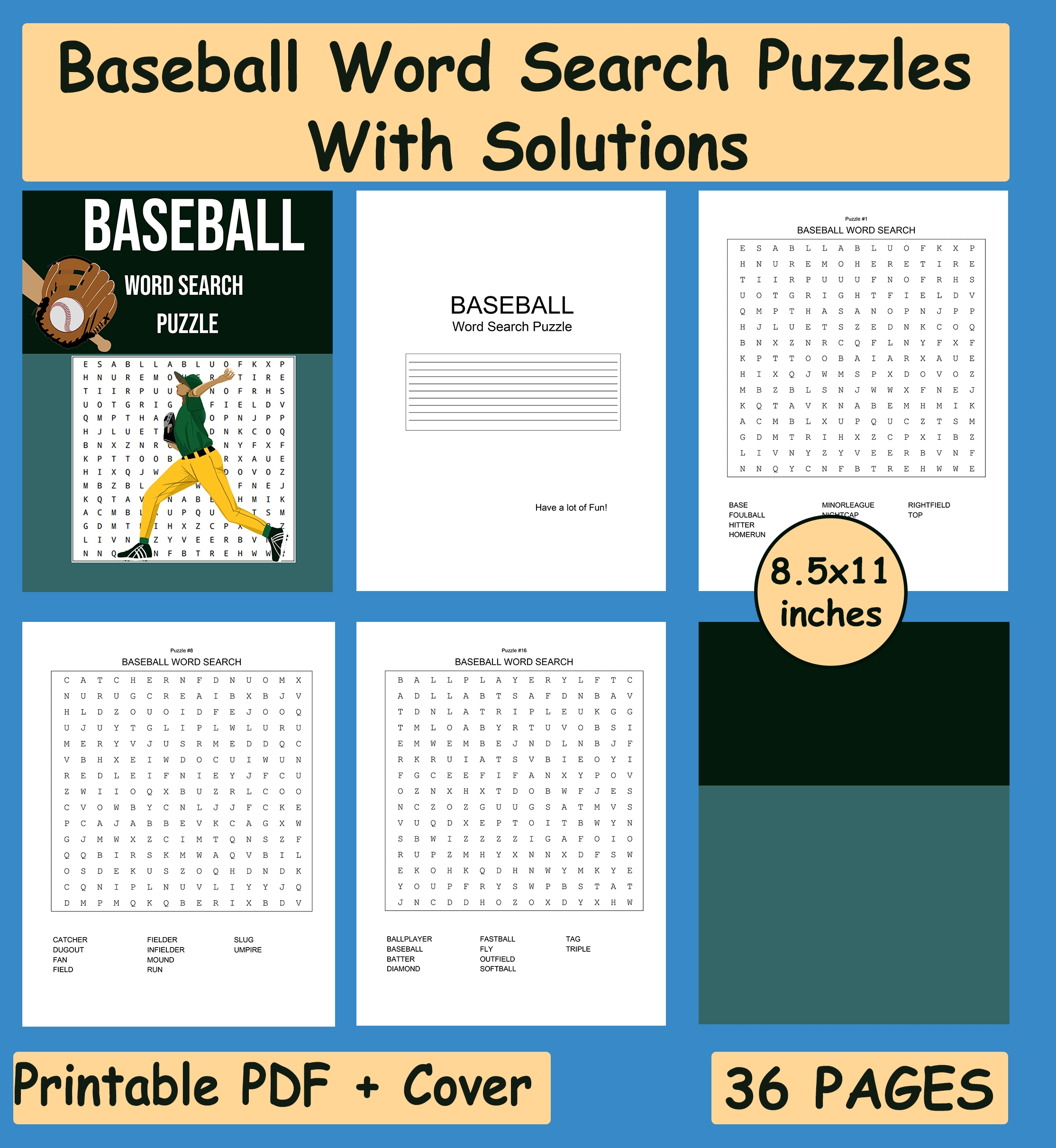 Baseball Word Search Puzzle Book With Solutions Easy To Hard Level For Baseball Lovers Made By Teachers Baseball Word Search Puzzle Book With Solutions Easy To Hard Level For Baseball Lovers Made By Teachers