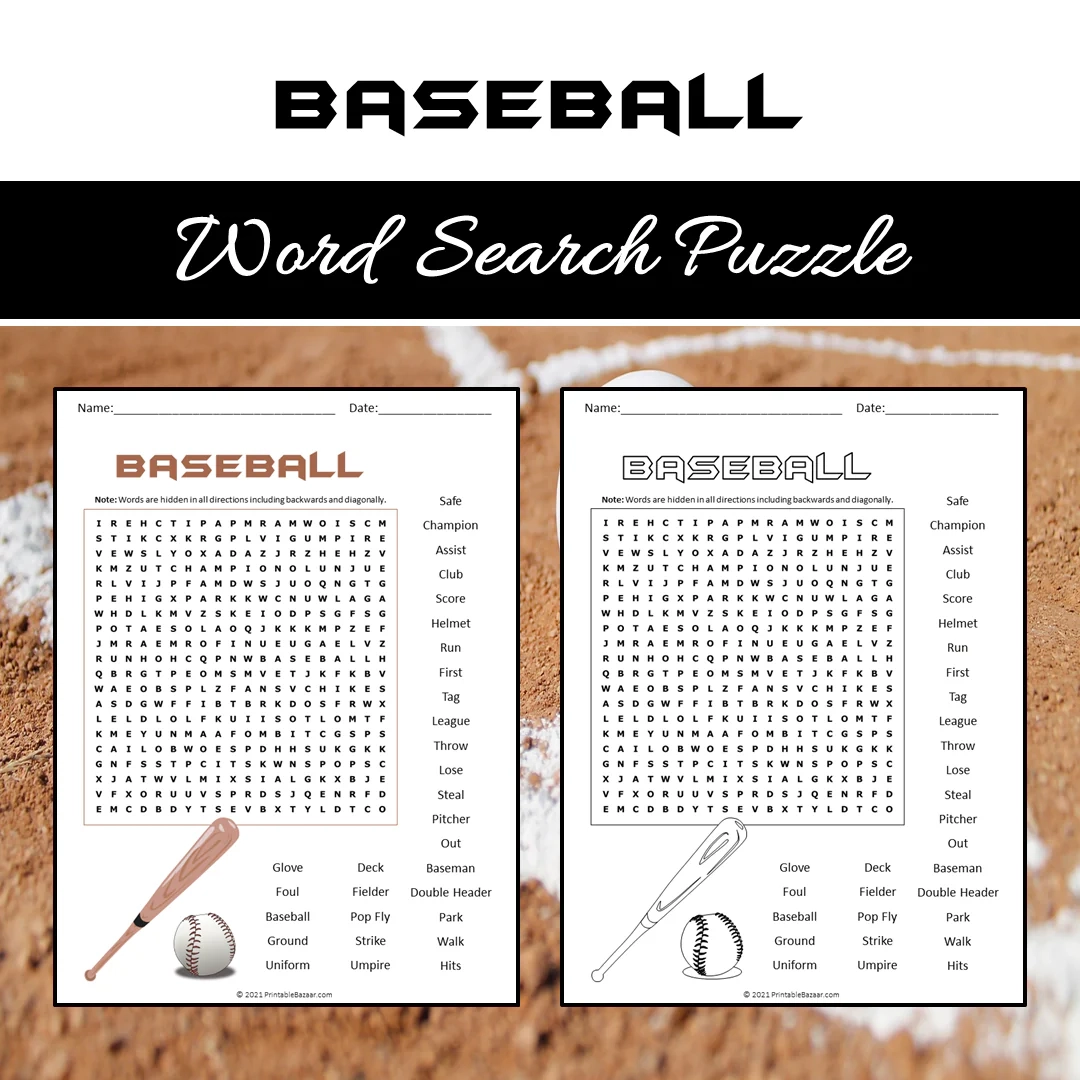 Baseball Word Search Printable Free Baseball Word Search Printable Free