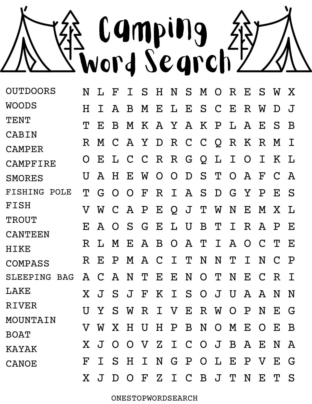 Camping Word Search Puzzle With Answer Sheet Camping Games Camping Activities Outdoors Etsy Camping Word Search Puzzle With Answer Sheet Camping Games Camping Activities Outdoors Etsy