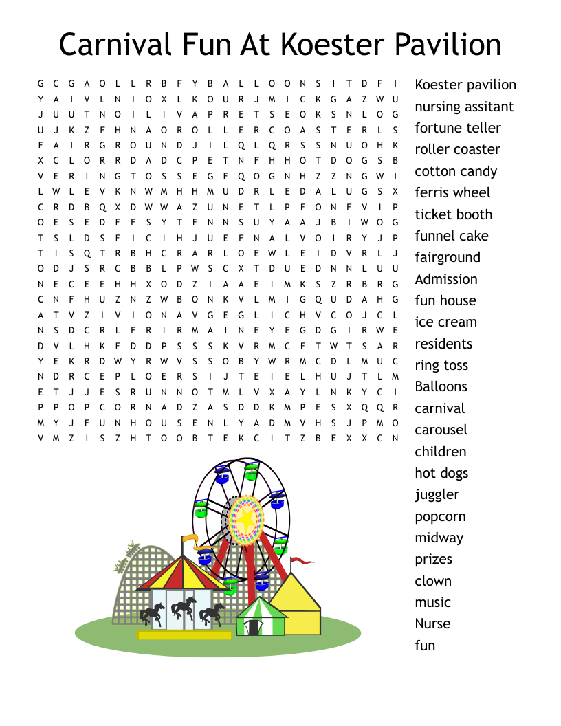 Carnival Word Search WordMint Carnival Word Search WordMint