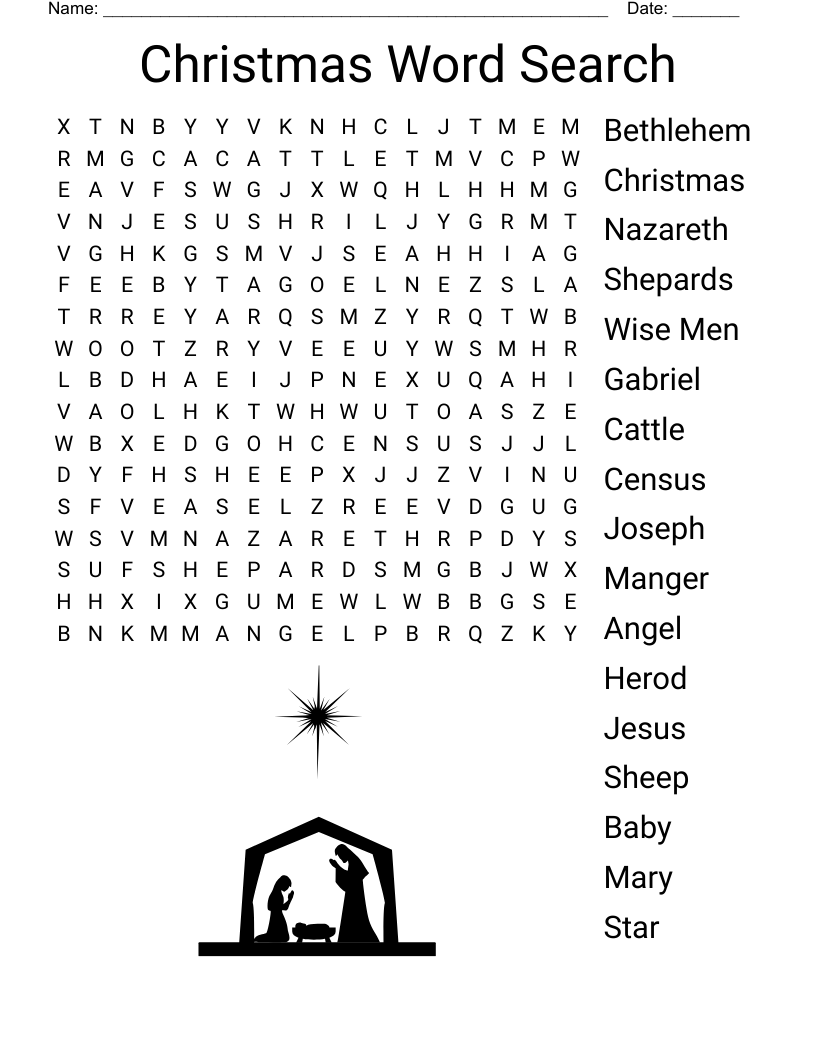 Christian Christmas Word Search WordMint Christian Christmas Word Search WordMint