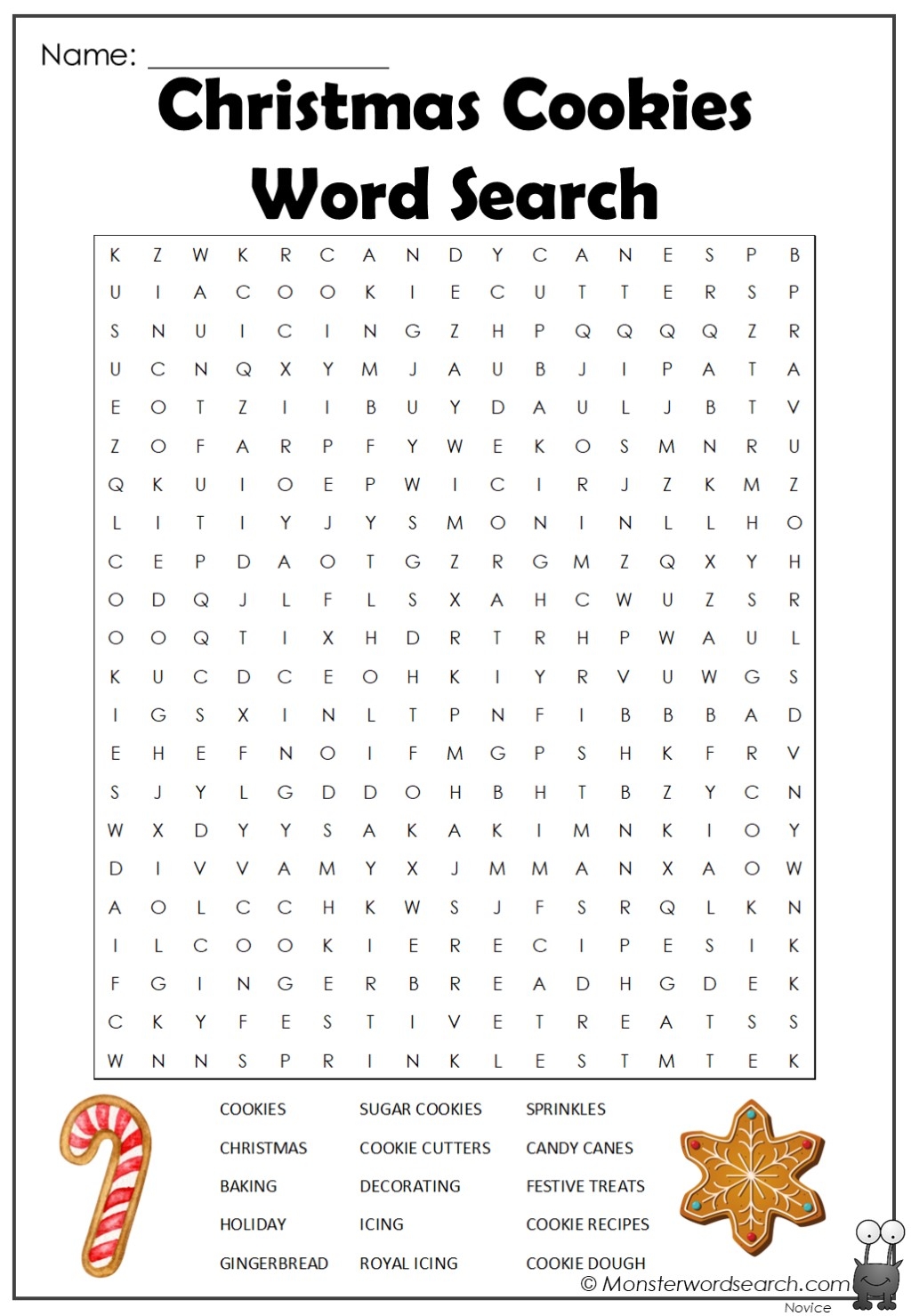 Christmas Cookies Word Search Monster Word Search Christmas Cookies Word Search Monster Word Search