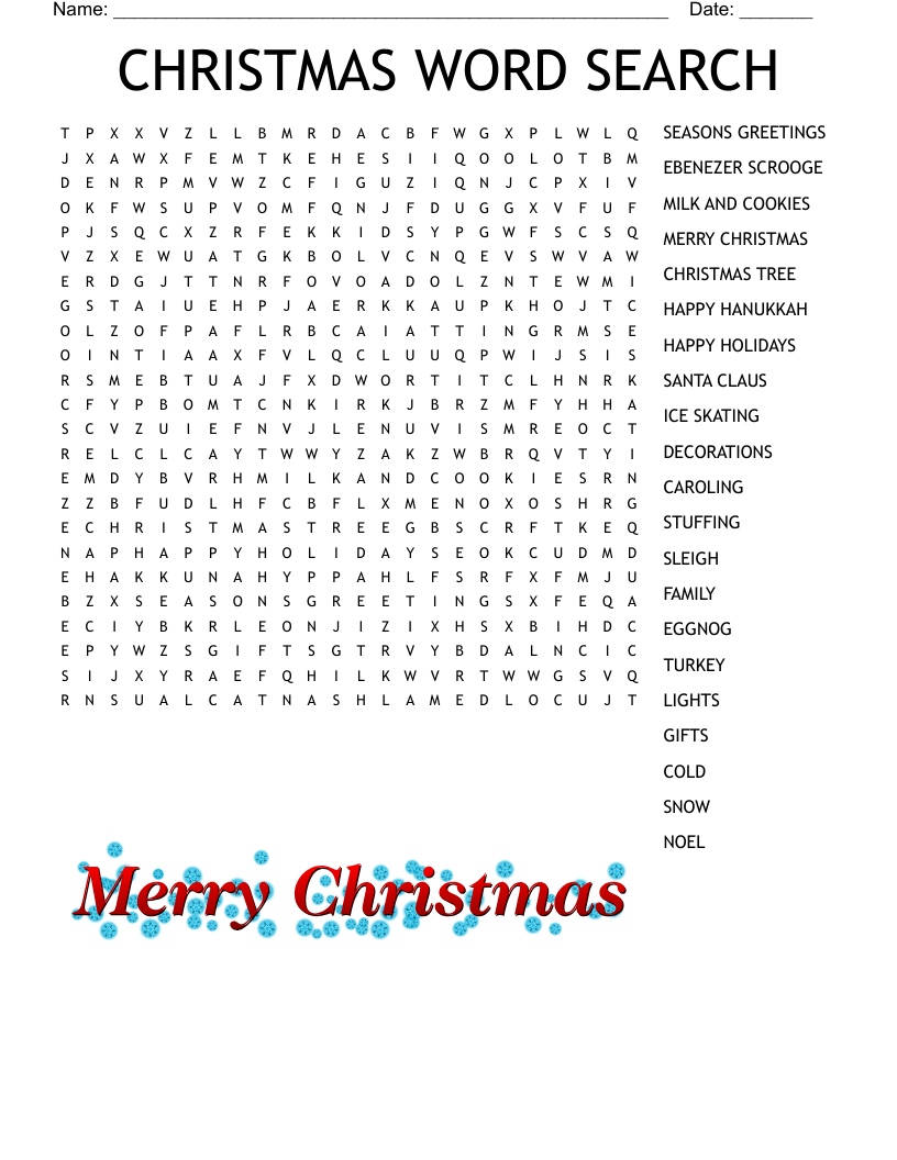 Printable Christmas Word Search Hard Printable Christmas Word Search Hard