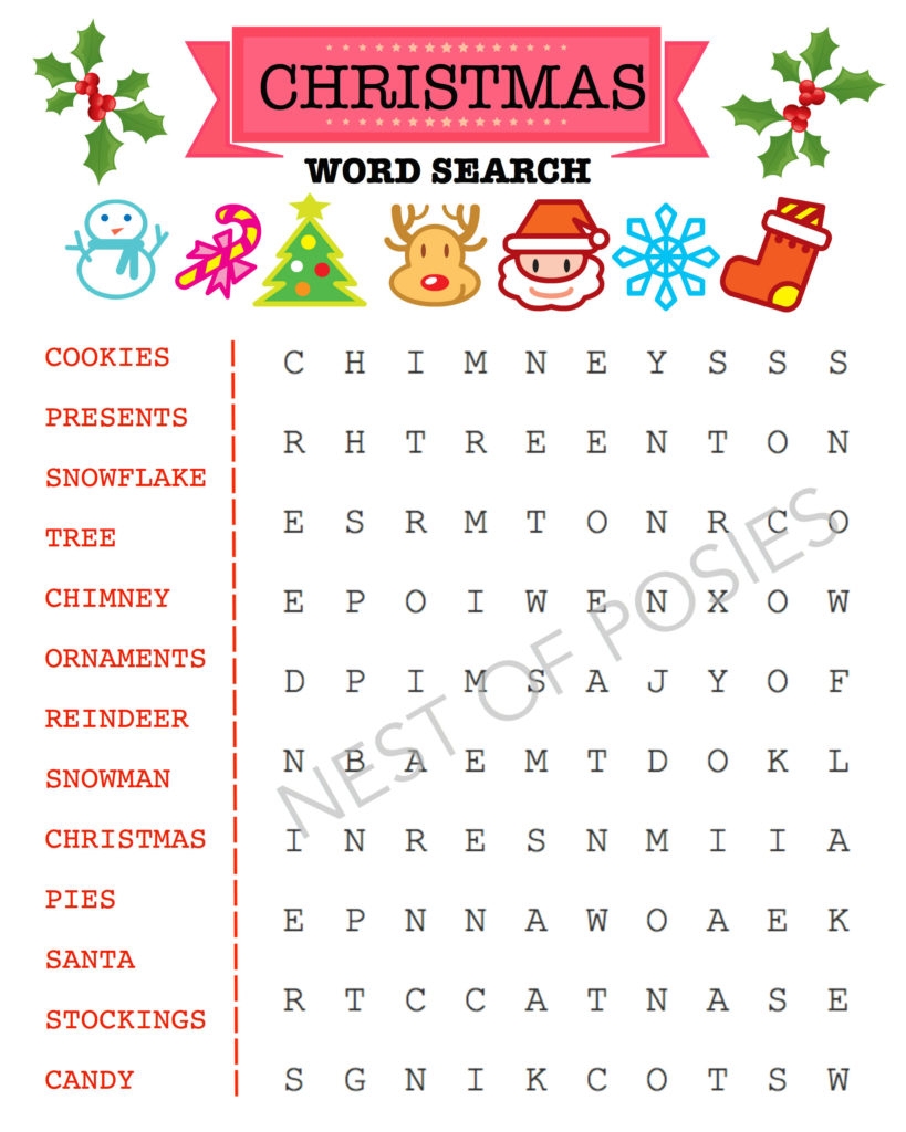 Printable Word Searches For Kids Christmas Printable Word Searches For Kids Christmas