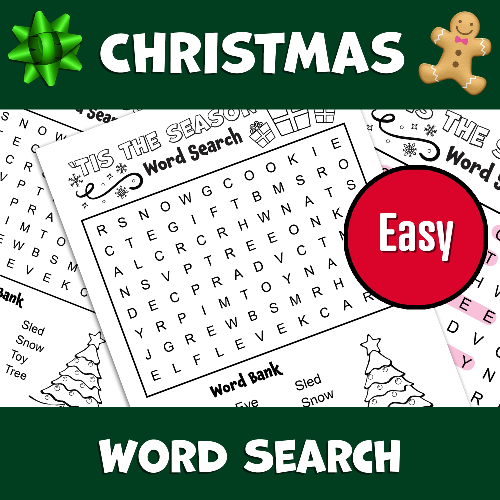 Christmas Word Search Printable Easy Christmas Word Search Printable Easy