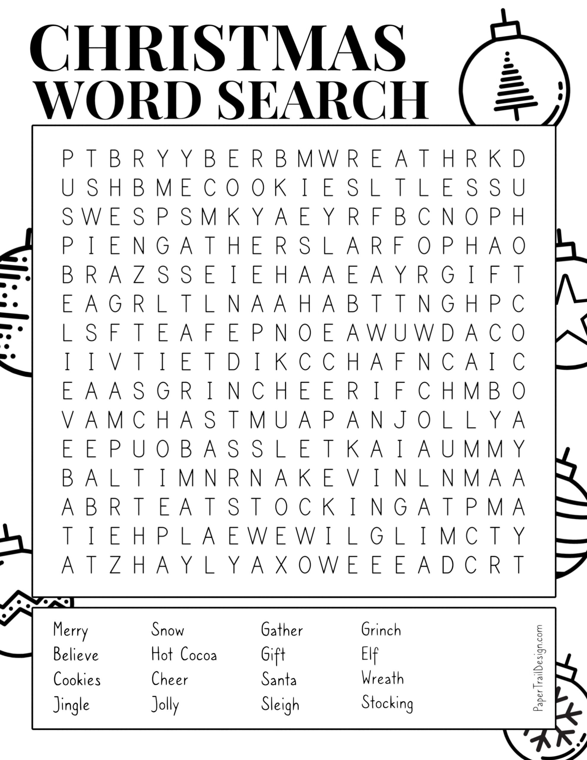 Printable Christmas Word Searches Printable Christmas Word Searches