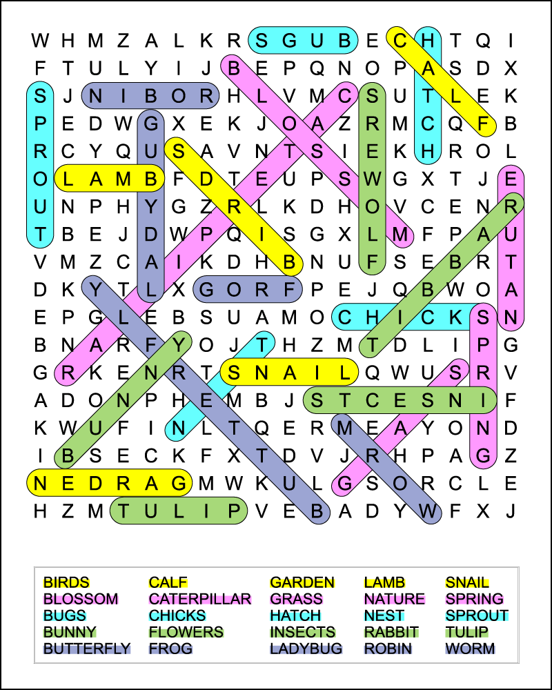 Difficult Spring Word Search Puzzle For Kids Free U0026 Printable