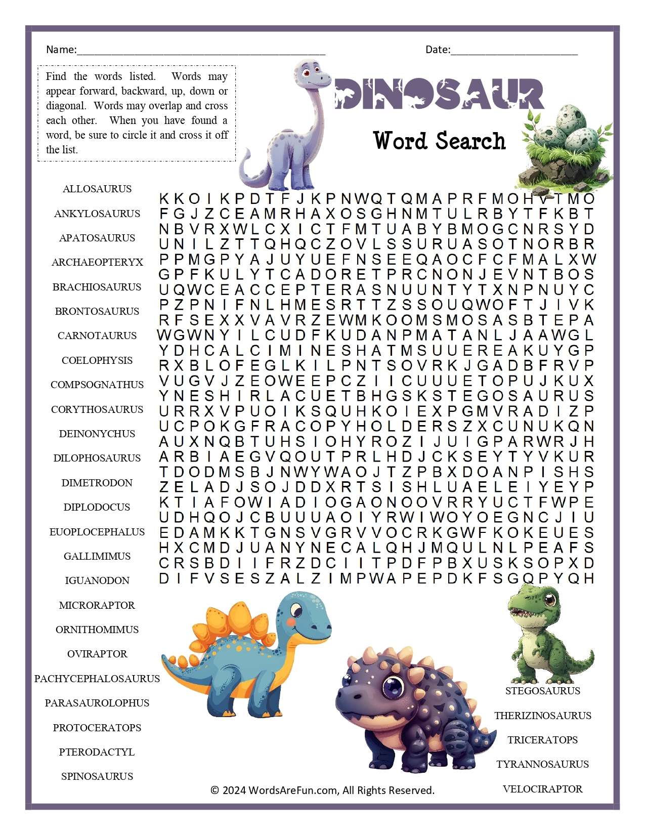 Hard Word Search Printable For Kids