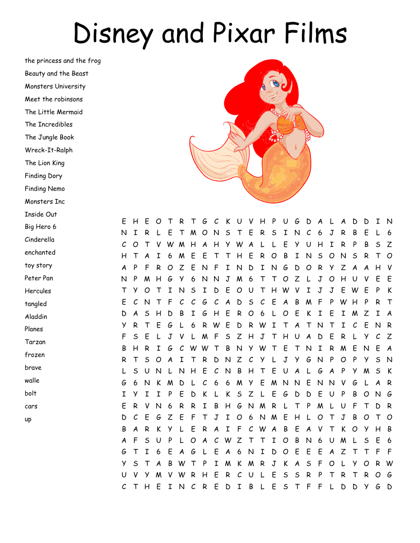 Disney Movies Word Search WordMint Disney Movies Word Search WordMint