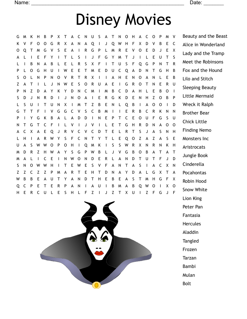 Disney Word Search Free Printable Disney Word Search Free Printable