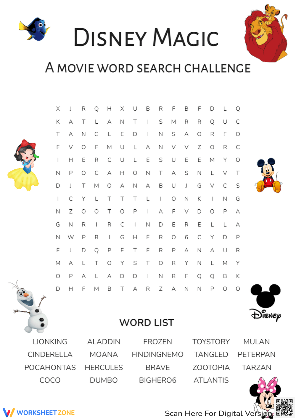 Disney Word Search Disney Word Search