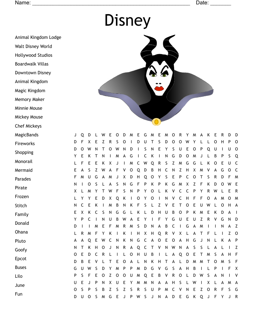 Printable Disney Word Searches For Adults Printable Disney Word Searches For Adults