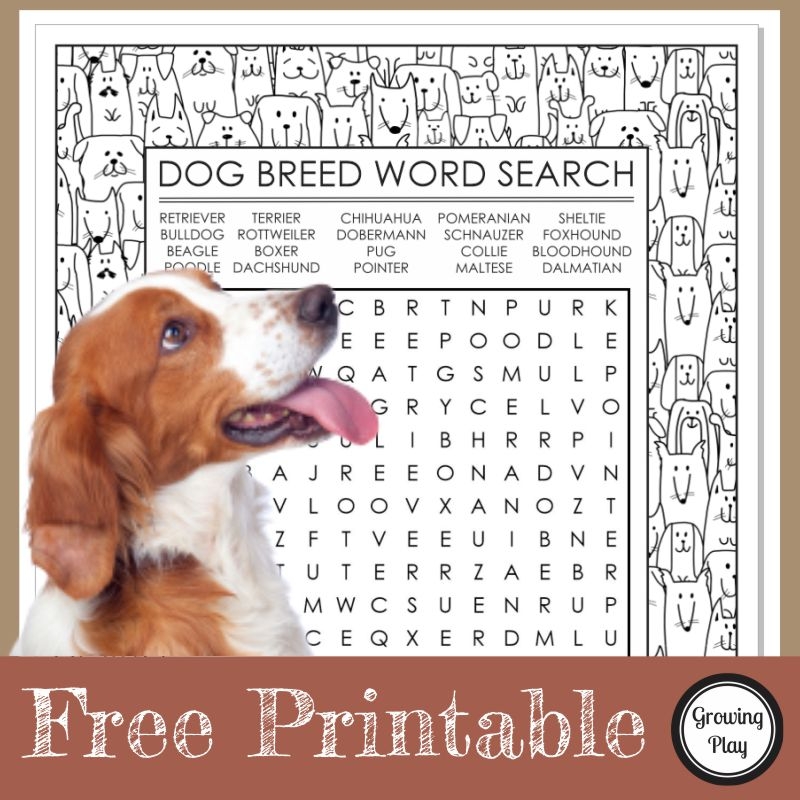 Free Printable Dog Breed Word Search Free Printable Dog Breed Word Search