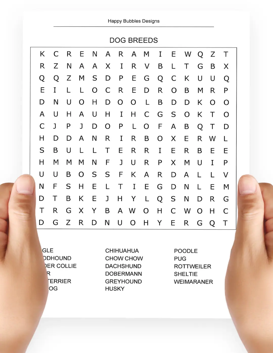 Dog Breed Word Search Printable Large Print Dog Breed Word Search Printable Large Print