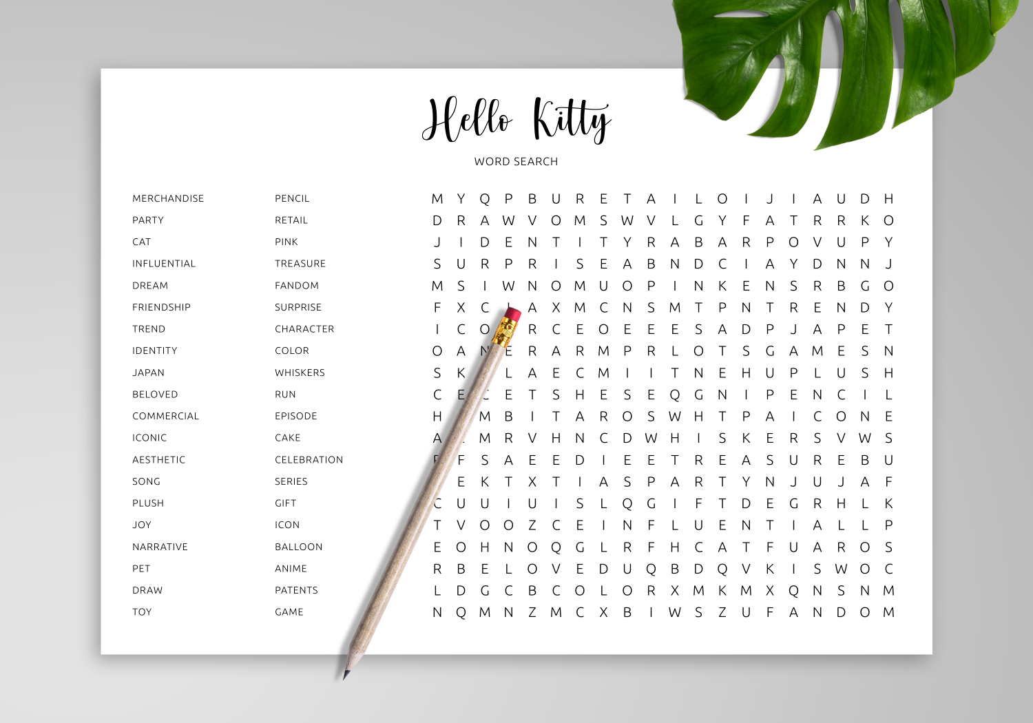 Download Printable Hello Kitty Word Search In PDF Download Printable Hello Kitty Word Search In PDF