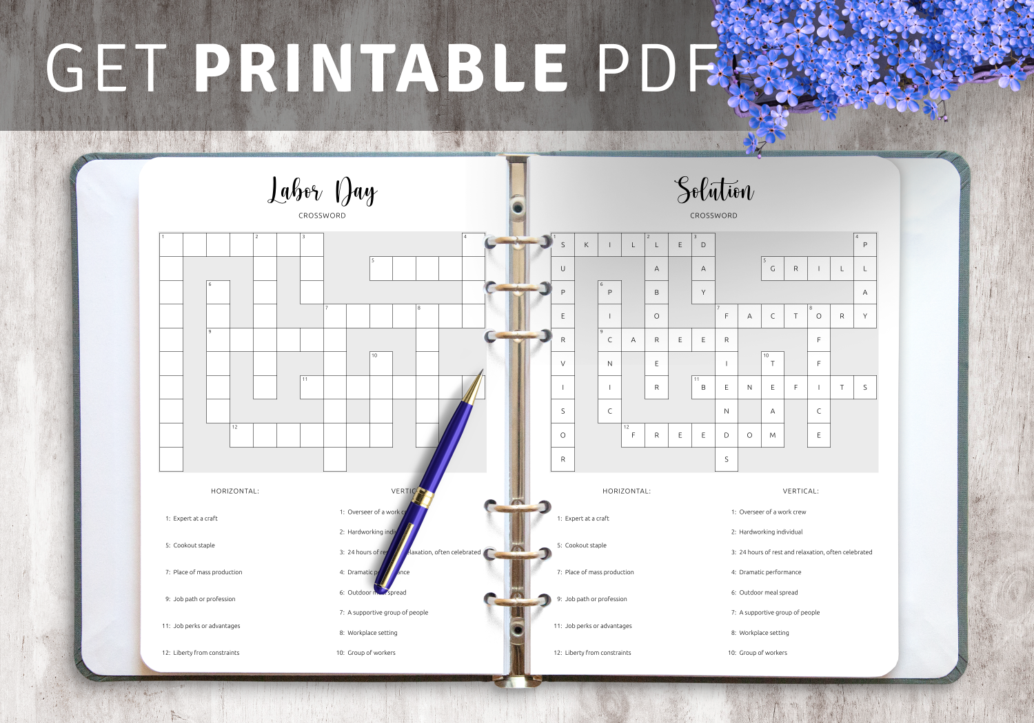 Download Printable Labor Day Crossword PDF Honoring Workers Download Printable Labor Day Crossword PDF Honoring Workers