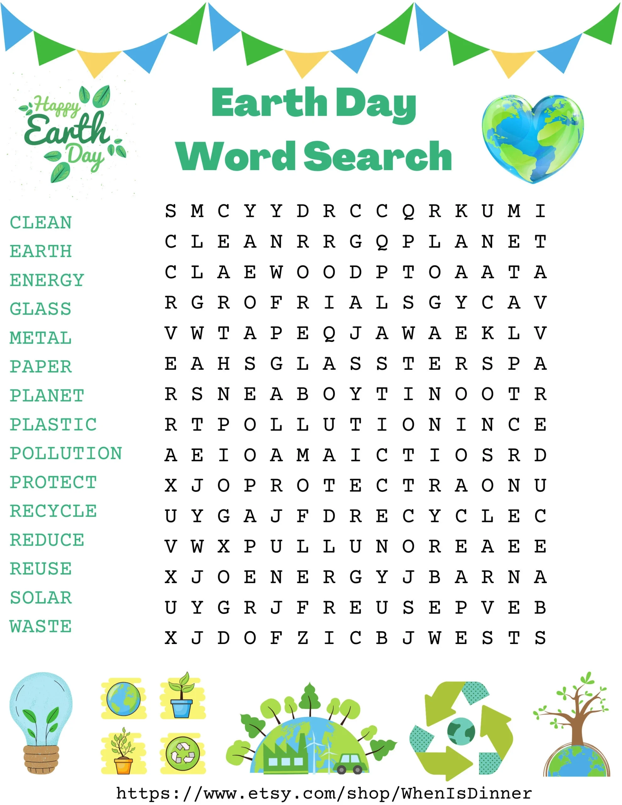 Earth Day Word Search Etsy Earth Day Word Search Etsy