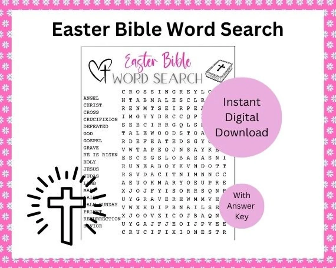 Printable Easter Word Search Christian