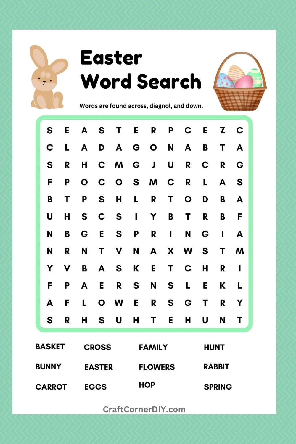 Easter Word Search For Kids Free Printable Craft Corner DIY Easter Word Search For Kids Free Printable Craft Corner DIY
