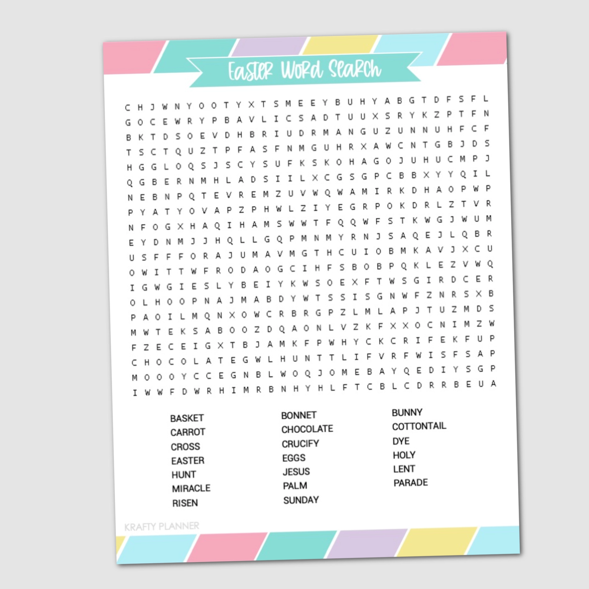 Easter Word Search Free Printable Krafty Planner Easter Word Search Free Printable Krafty Planner