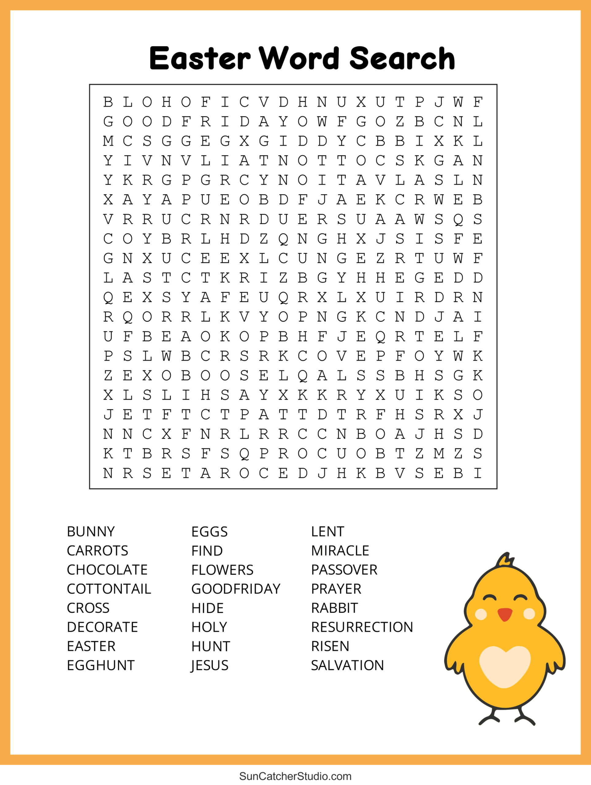 Word Search Easter Printable Word Search Easter Printable