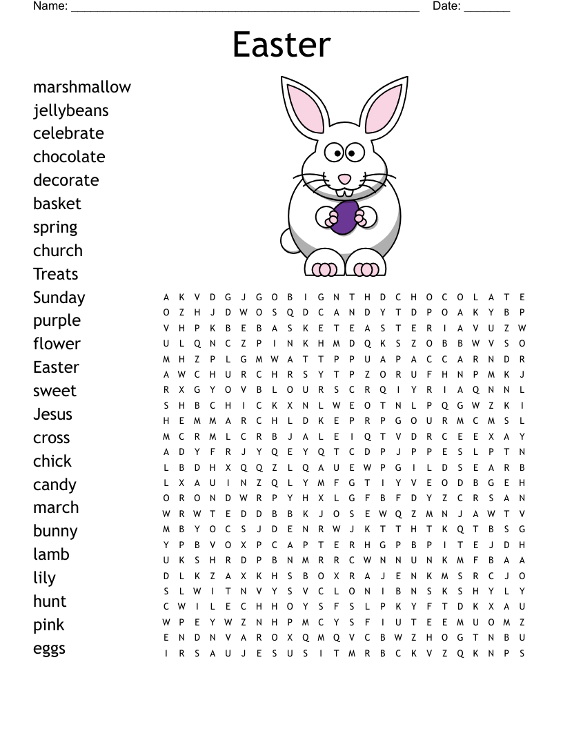 Easter Word Search Free Printable Pdf Easter Word Search Free Printable Pdf