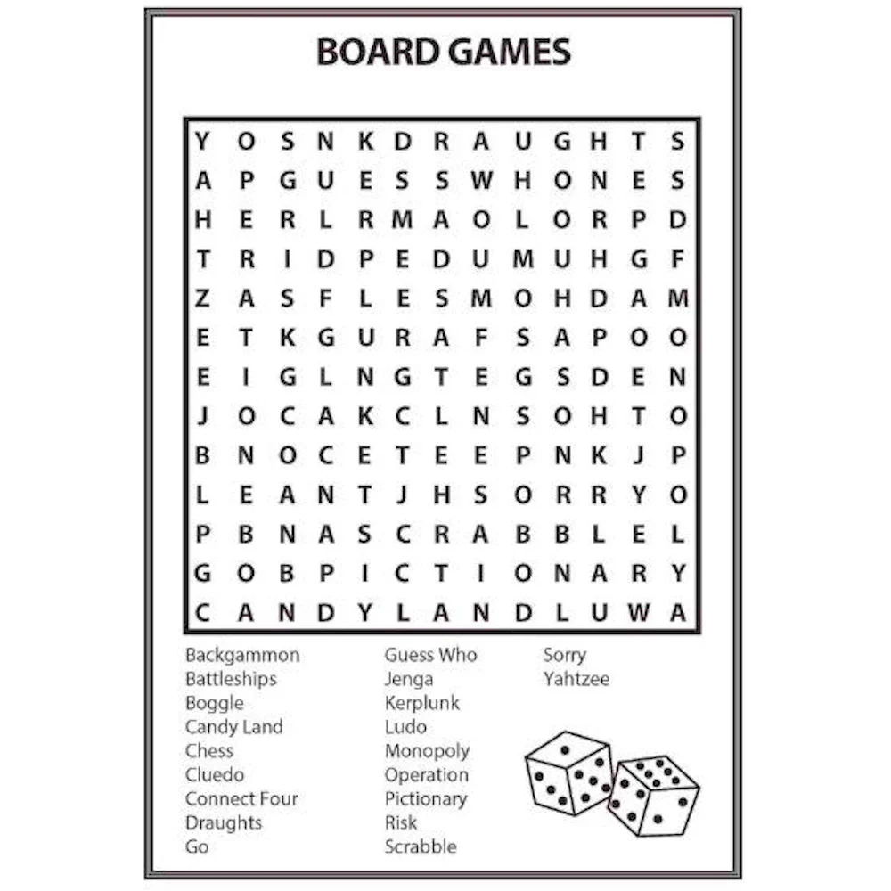 Large Word Search Printable Easy