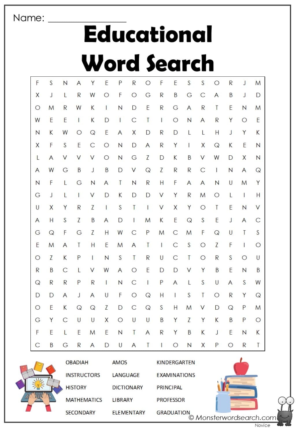 Educational Word Search Monster Word Search Educational Word Search Monster Word Search