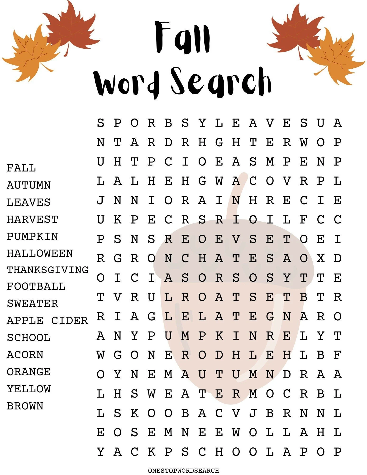 Fall Word Search Puzzle With Answer Sheet Autumn Word Search Seasonal Games Seasonal Puzzles Family Activities Children s Puzzles Fall Word Search Puzzle With Answer Sheet Autumn Word Search Seasonal Games Seasonal Puzzles Family Activities Children s Puzzles