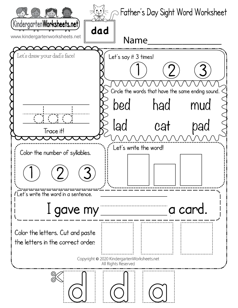 Free Printable Father's Day Worksheets Free Printable Father's Day Worksheets