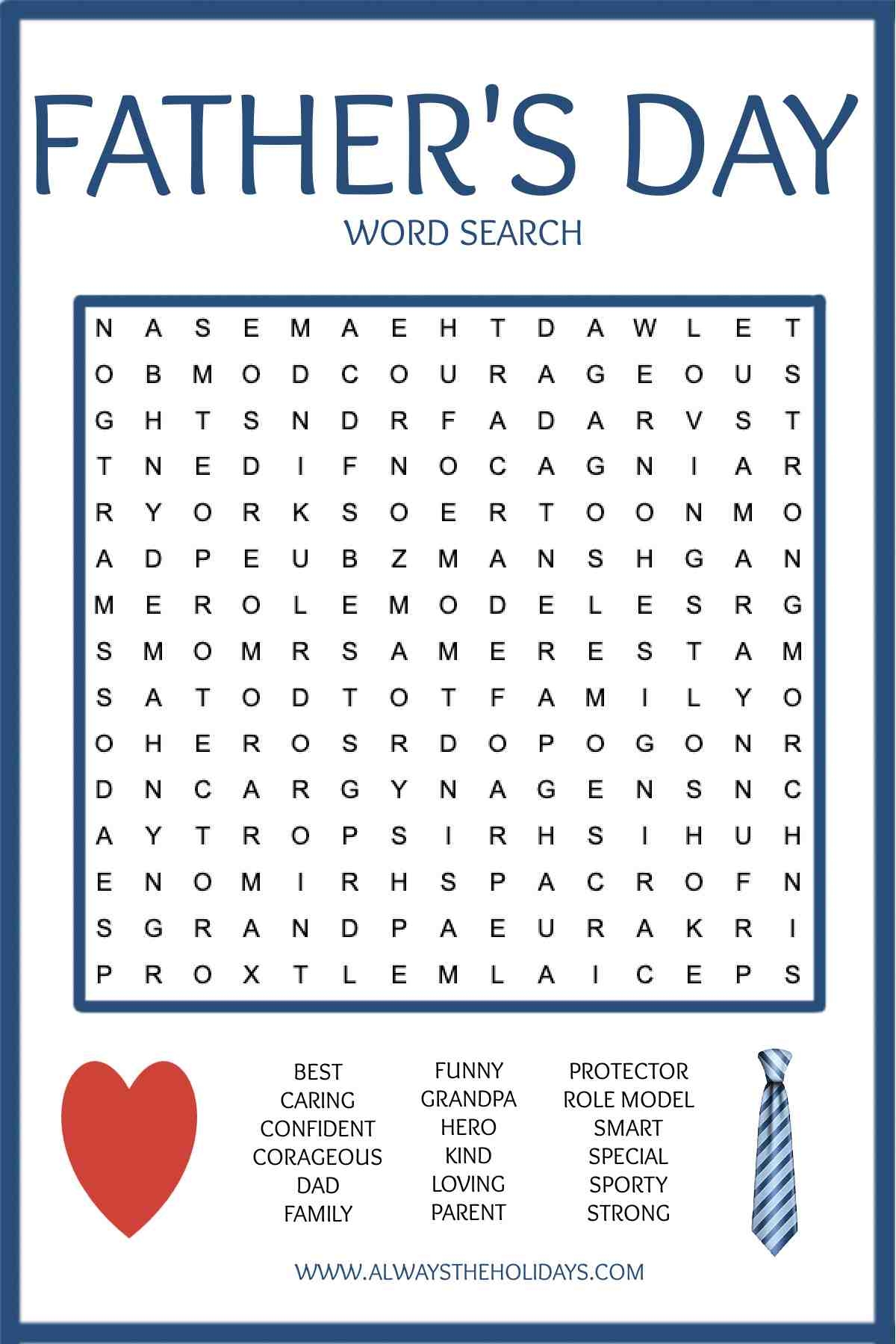 Father s Day Word Search Printable Free Word Find Printable Father s Day Word Search Printable Free Word Find Printable