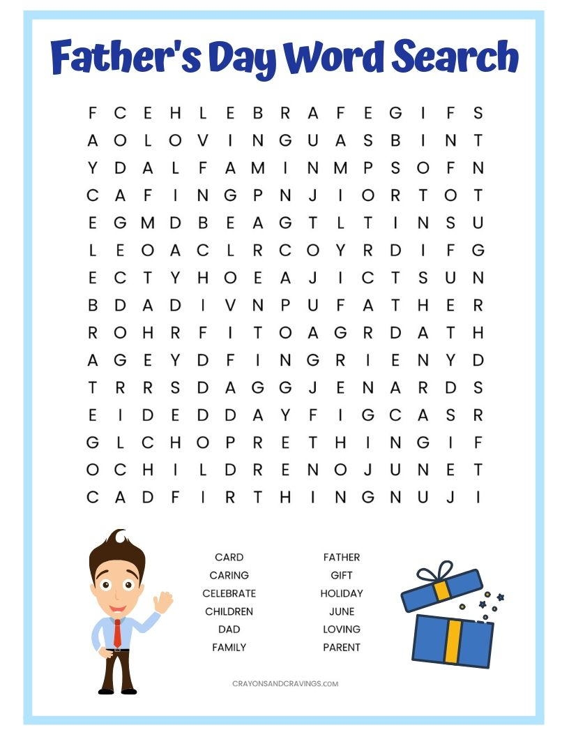 Fathers Day Word Search Printable AllFreePaperCrafts Fathers Day Word Search Printable AllFreePaperCrafts