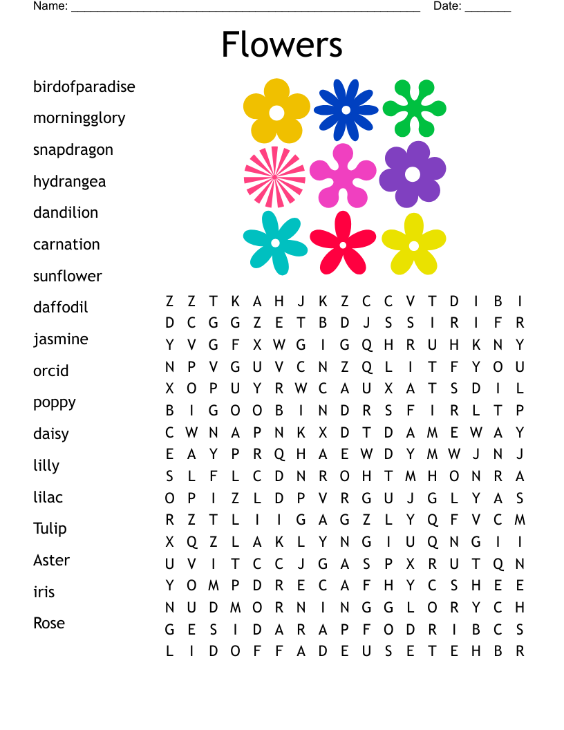 Free Printable Word Search Puzzles