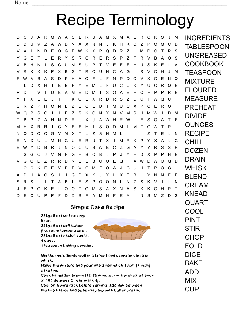 Food Network Word Search WordMint Food Network Word Search WordMint