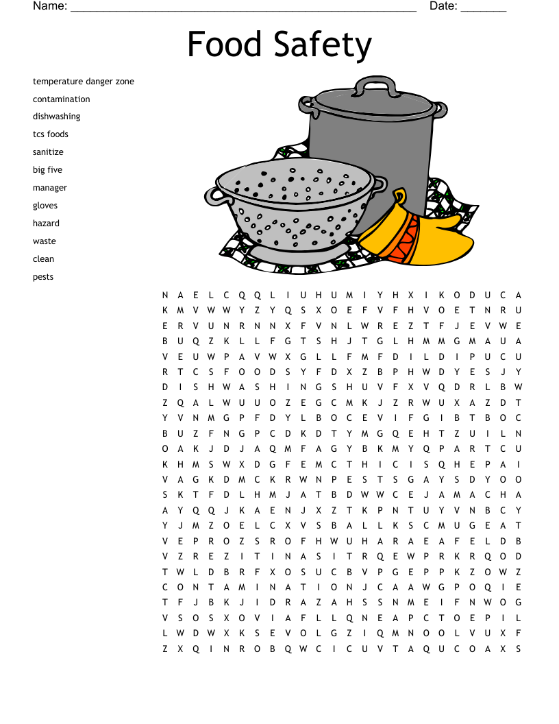 Food Safety Word Search WordMint Food Safety Word Search WordMint